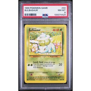 1999 POKEMON GAME 44 BULBASAUR PSA 8